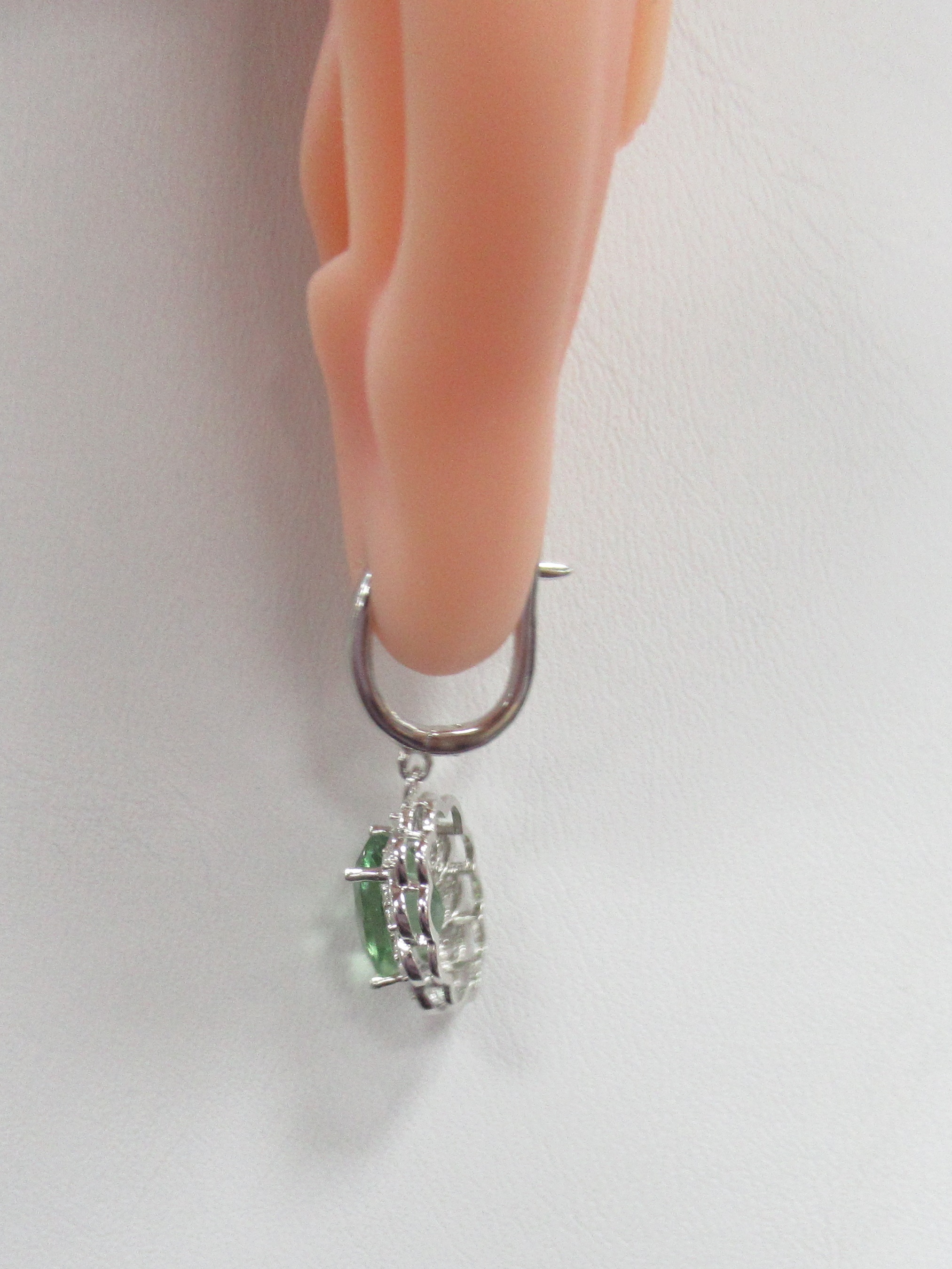 Серебряные серьги с флюоритами